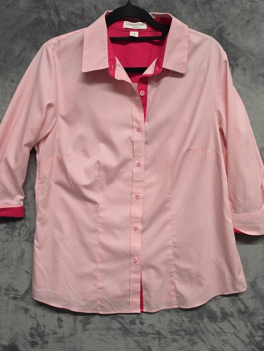 Coldwater Creek Bright Pink Button-Up Blouse